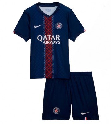 Paris Saint-Germain Hjemmebanetrøje Børn 2025-26 Kortærmet (+ Korte bukser)